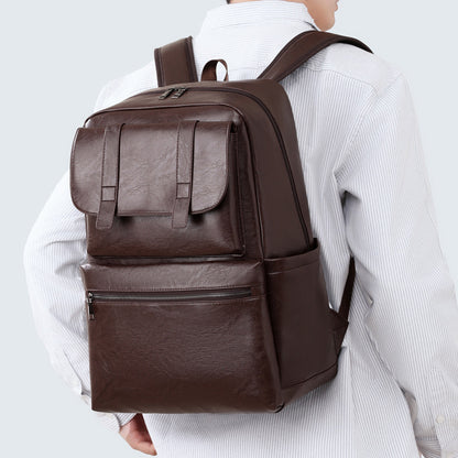 Multifunktionaler Leder Laptop-Rucksack
