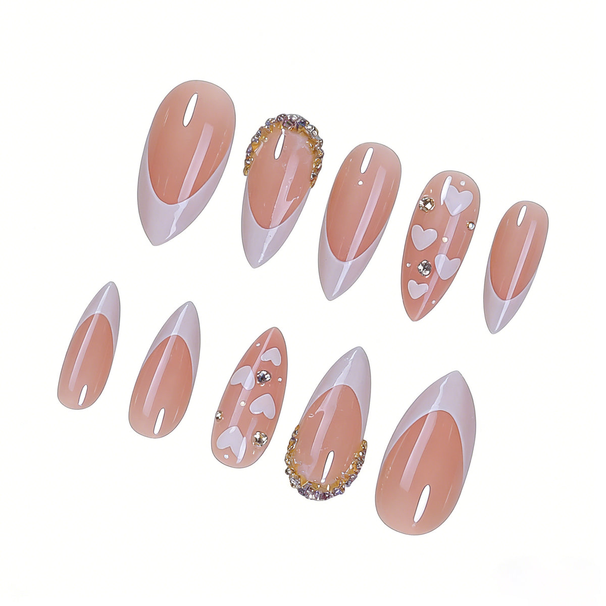 Herz-verzierte Gel-Nagelkunst-Set Brehn