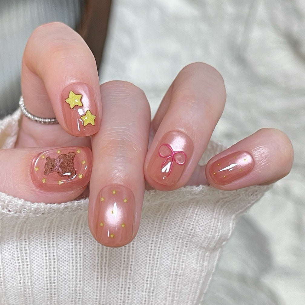 Verspielt Press-On Nagelkunst Brehn