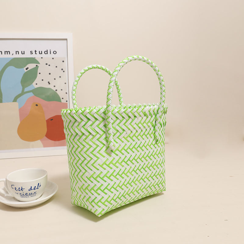 Damen Handgearbeitete Freizeit-Tasche mit zigzag Flechtmuster Brehn