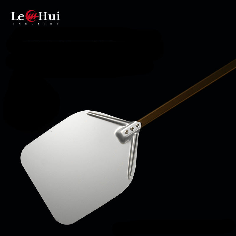 extra-langer Holzgriff Aluminium Pizza Schaufel mit flachem quadratischem Paddle Brehn