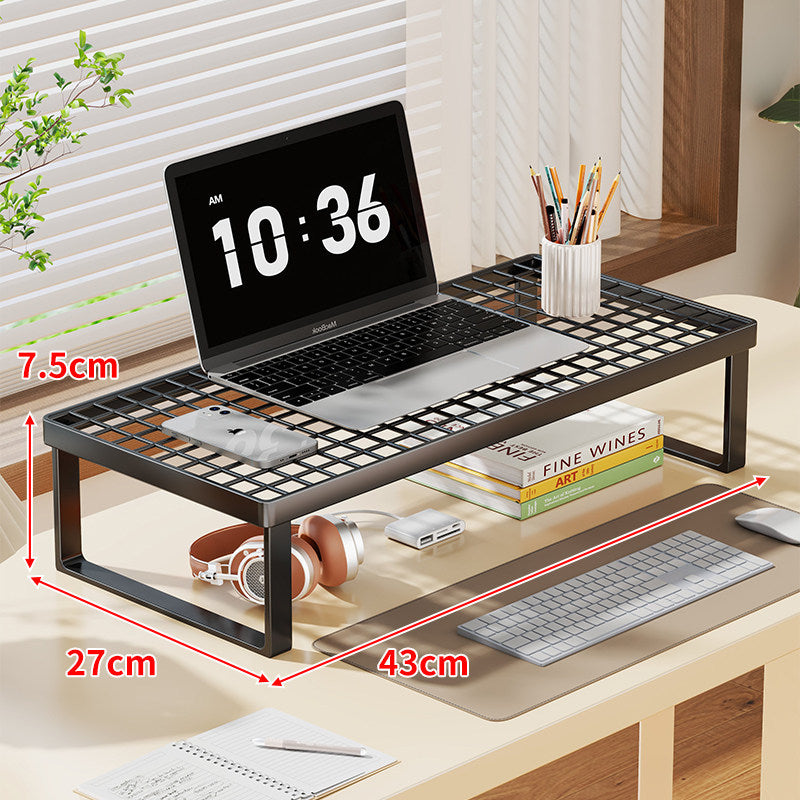Grid-Top Desktop-Monitor und Laptop-Riser-Regal mit Unterablage