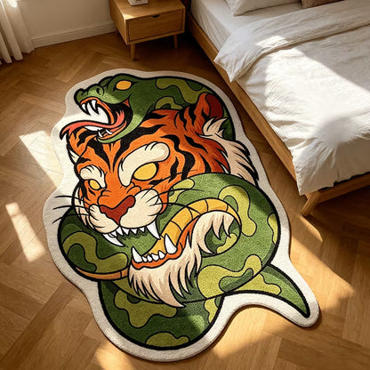 Verspielter Tiger-Themen-Teppich