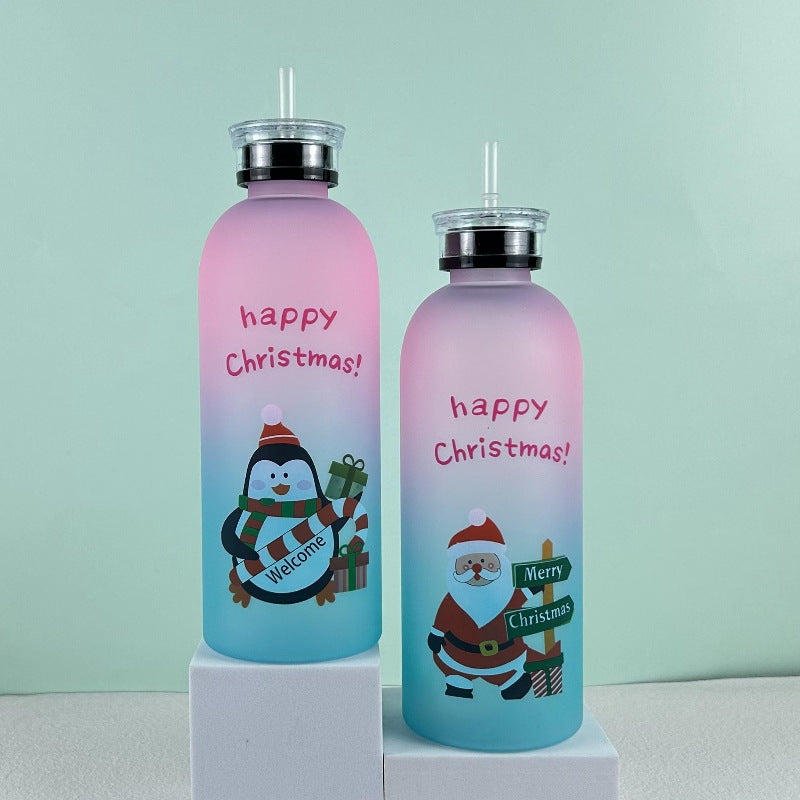 Damen Motivierende Trinkflasche mit fröhlichem Weihnachtsdesign Brehn