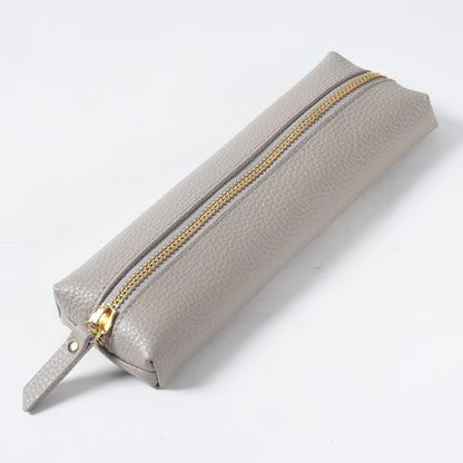 Premium Leder Bleistiftetui mit goldener Reißverschluss