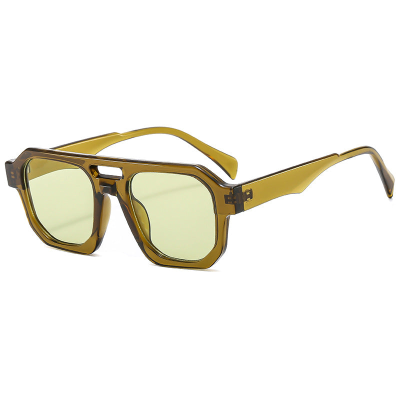 Damen exklusive polygonale Sonnenbrille mit luxuriösem Schildpatt-Muster Brehn