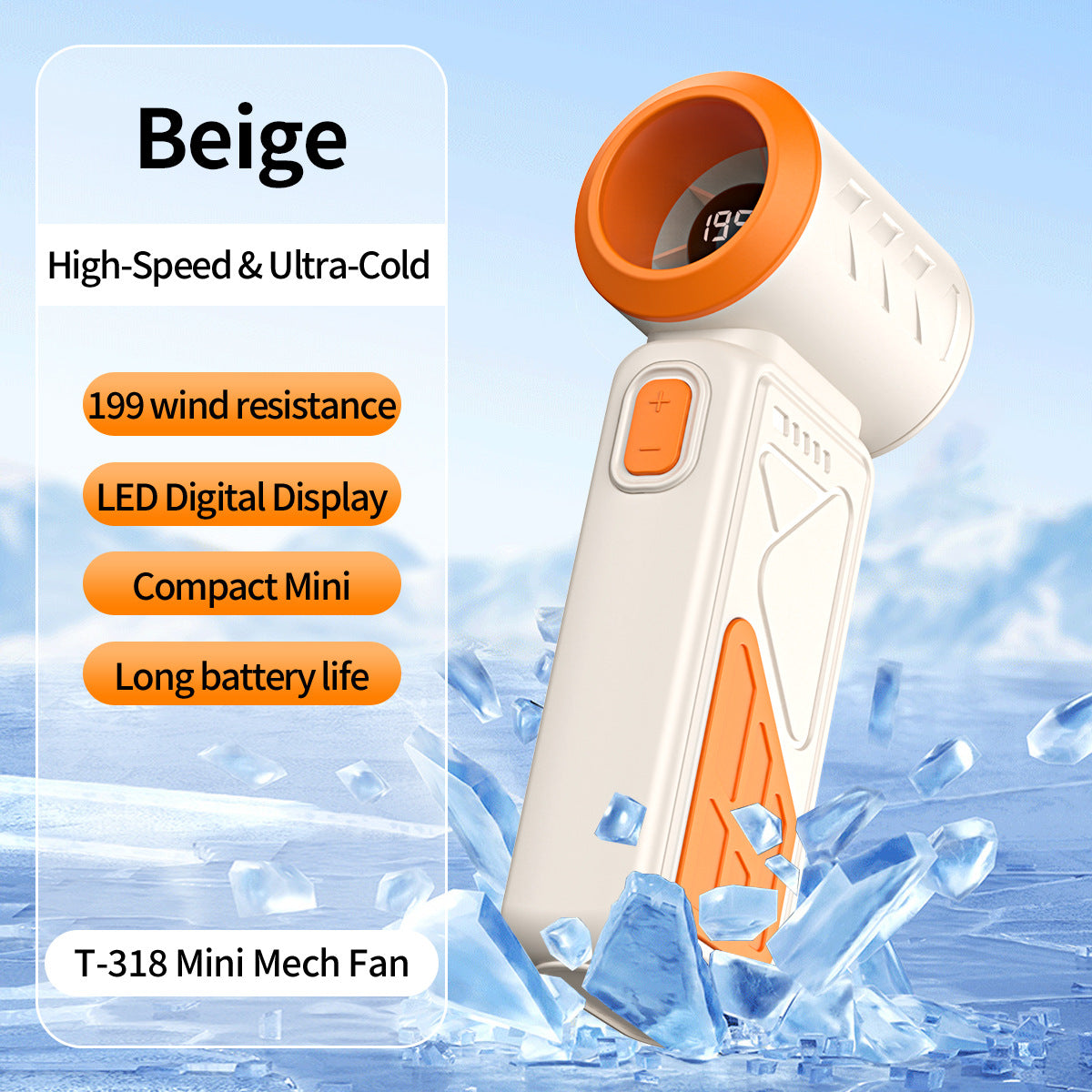 Damen tragbarer Mini Ventilator mit LED-Temperaturanzeige Brehn