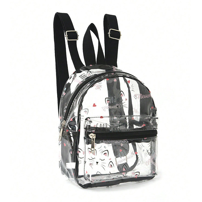 Damen Transparenter Rucksack mit Katzenmotiv Brehn