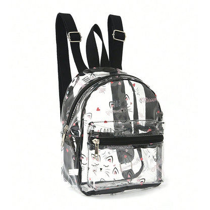 Damen Transparenter Rucksack mit Katzenmotiv Brehn