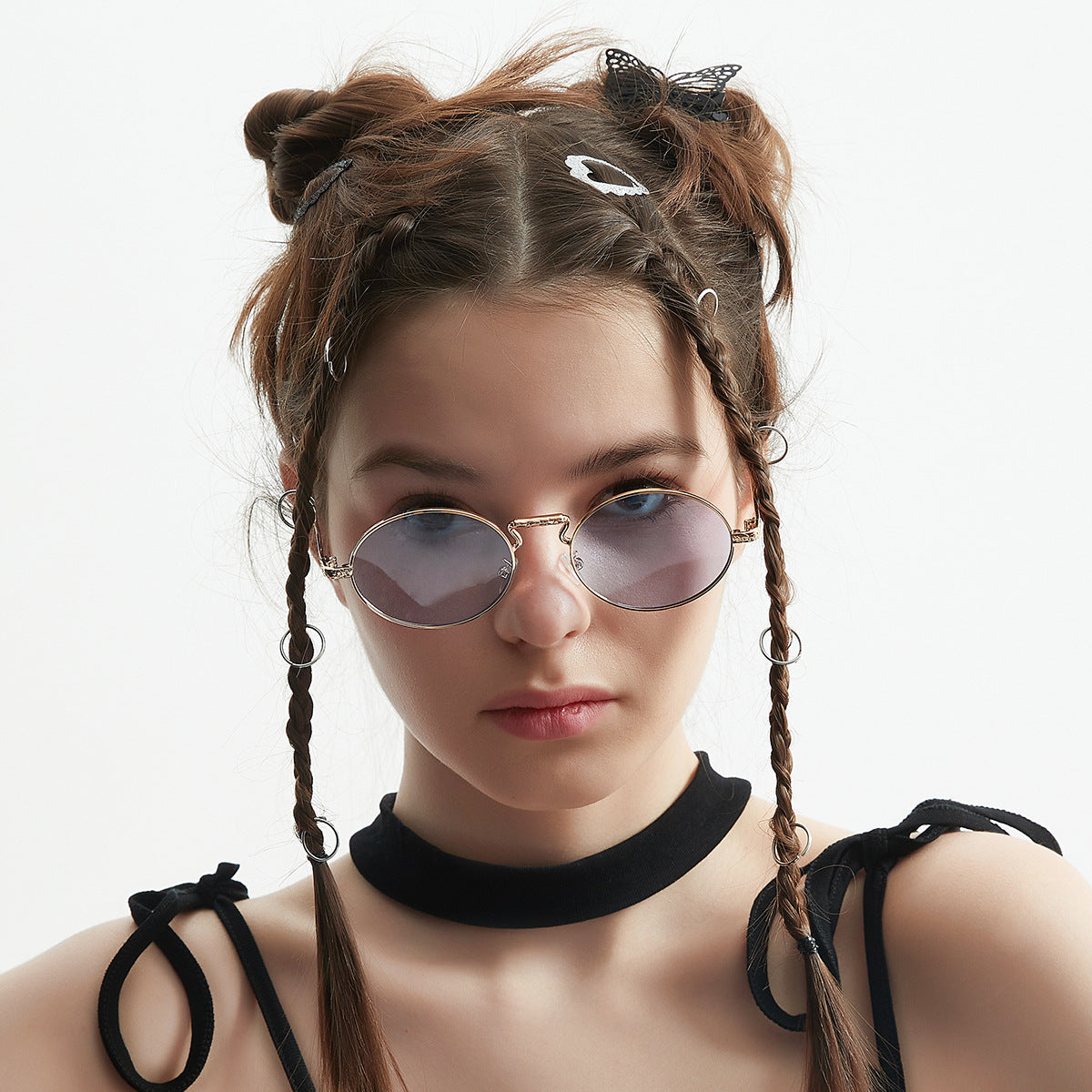 Damen runde modische Sonnenbrille Brehn
