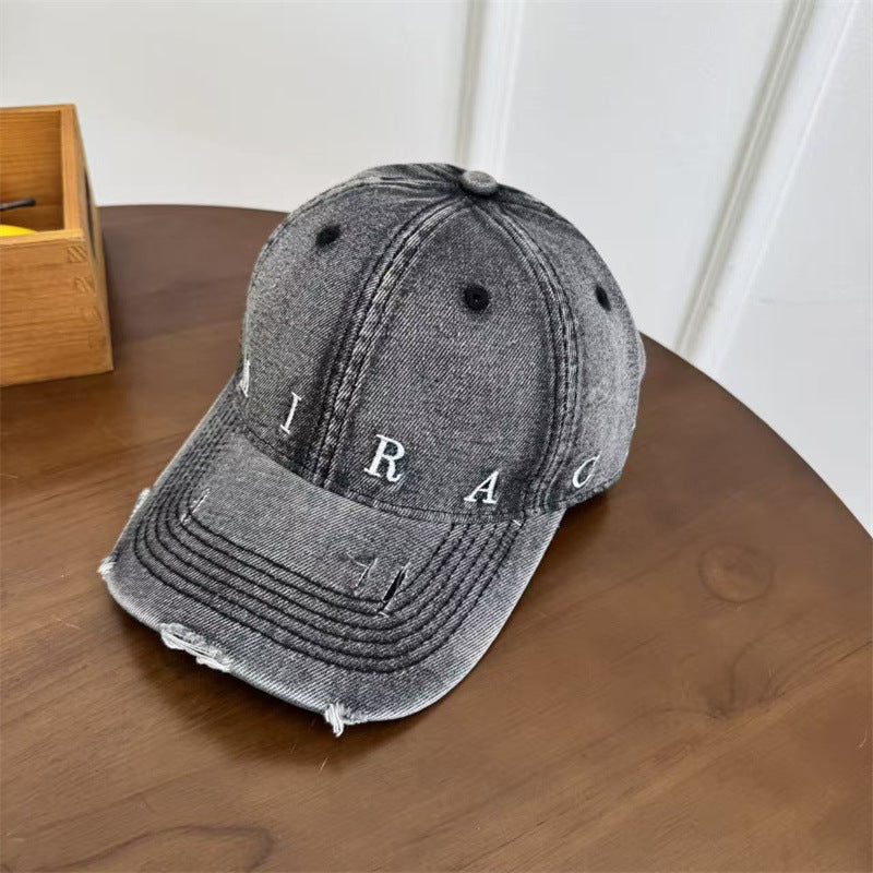 Damen Destroyed Denim Baseball Cap Brehn