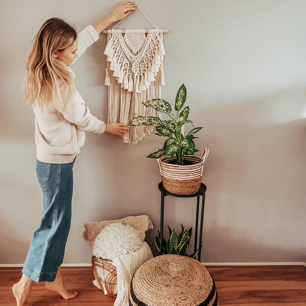 Elegante Makramee Wanddekoration im Boho-Stil