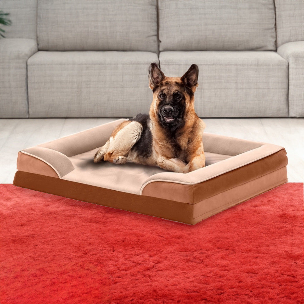 Orthopädisches Hundebett mit Rückenlehne