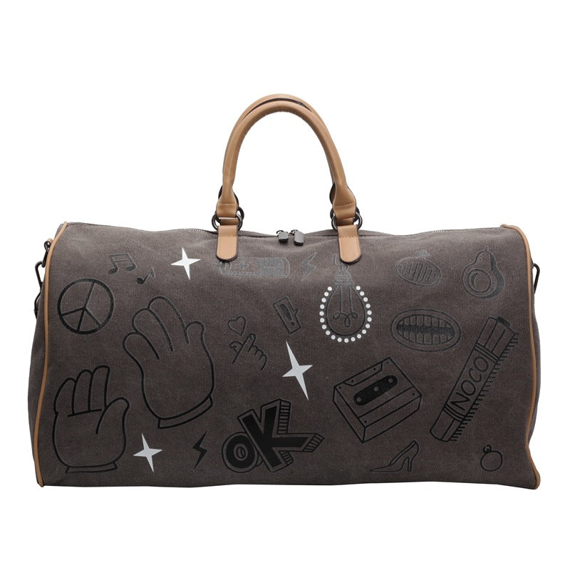 Stylischer illustrierter Canvas-Duffle-Bag Brehn