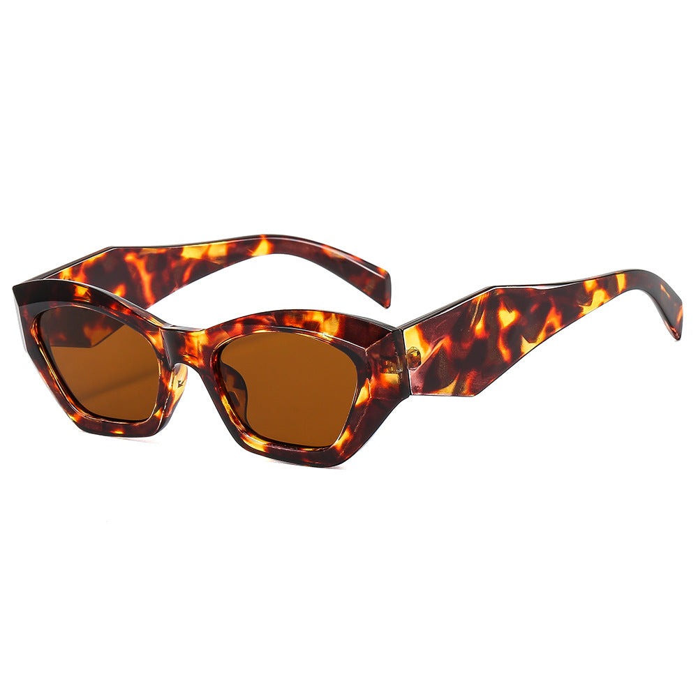 Damen geometrische Designer-Sonnenbrille mit funkelndem Rahmen Brehn