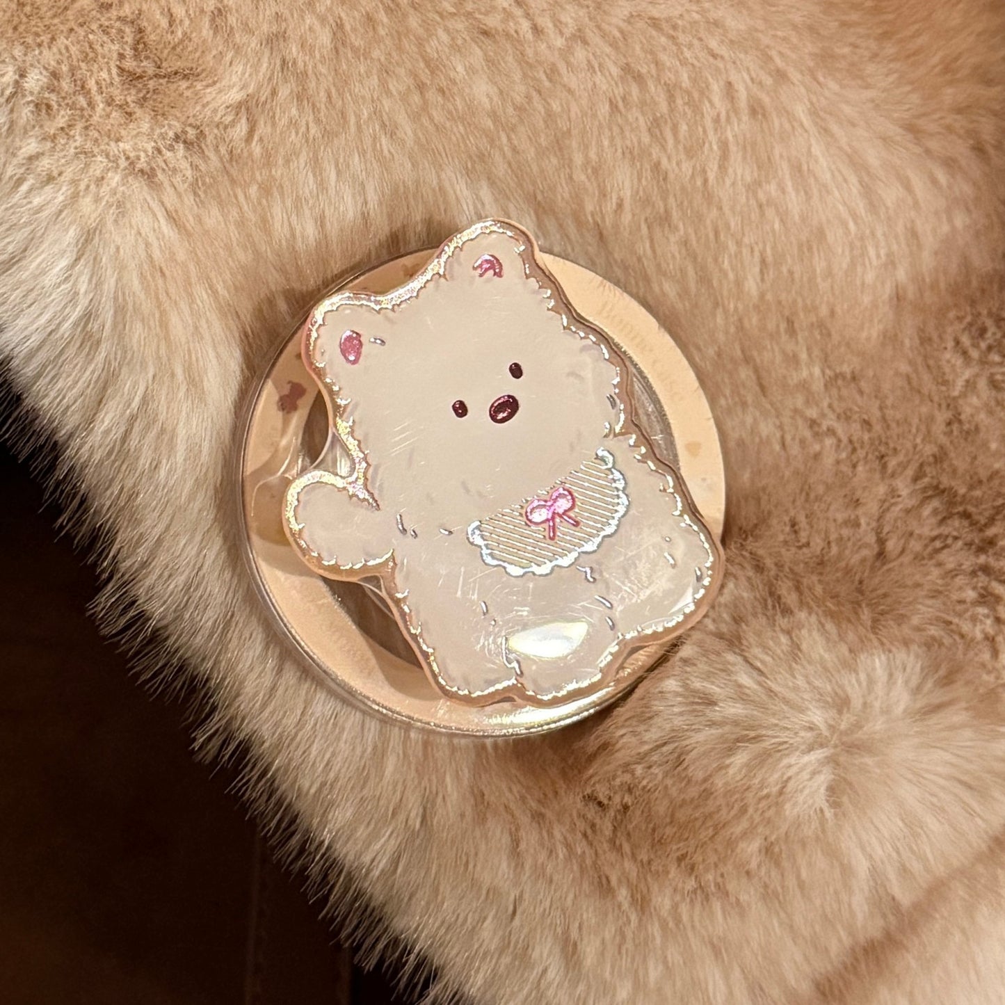 Charmanter Handspiegel im Bärenmotiv Brehn