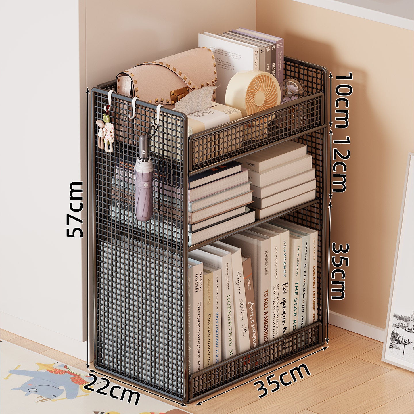 Drahtgitter Bücherregal Organizer Brehn
