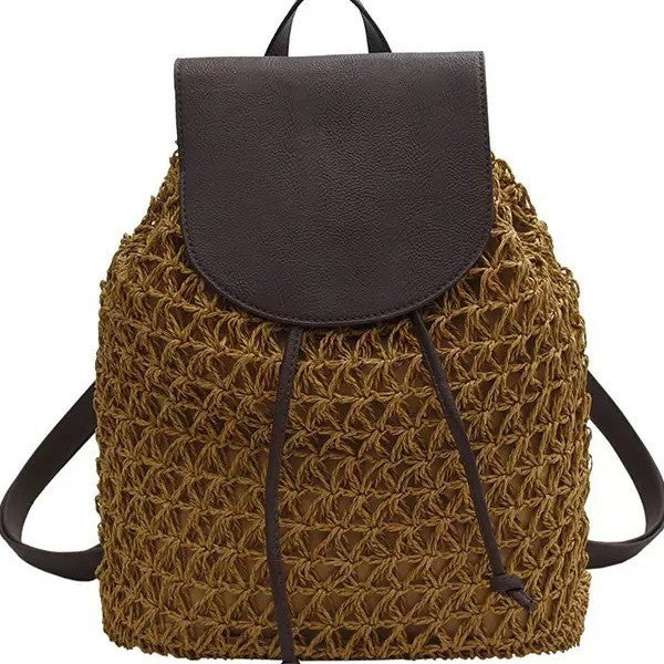 Handgefertigter Rucksack Aus Geflochtenem Naturmaterial Brehn