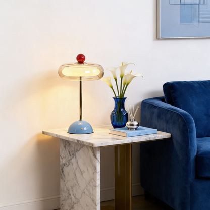 Vintage-inspirierte Glas-Tischlampe