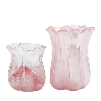 Handgeblasen Rüschentulpen Kunstglas Dekorative Vase Brehn