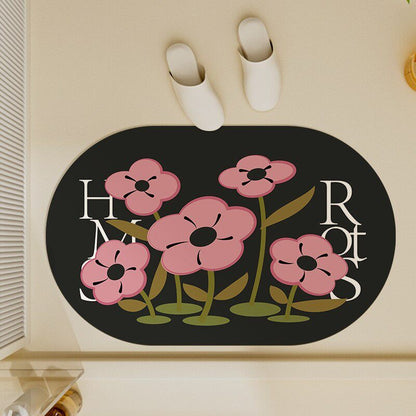 Florales Design Badezimmerteppich für Badezimmerböden