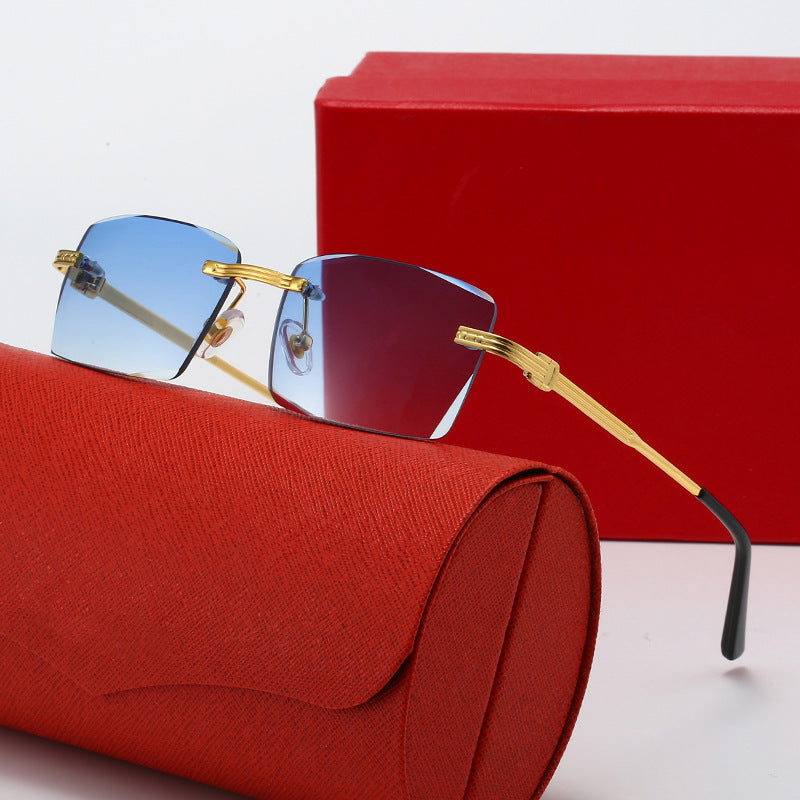 Damen exklusive geometrische Sonnenbrille mit luxuriösen Metallrahmen und polarisierenden Gläsern Brehn