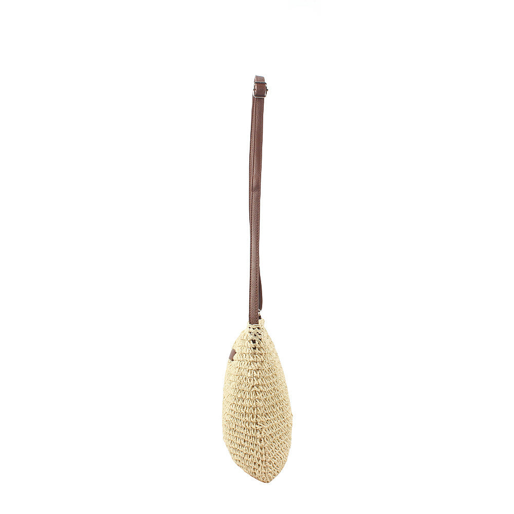 Schultertasche Aus Handgewebtem Naturmaterial mit Verstellbarem Trageriemen Brehn