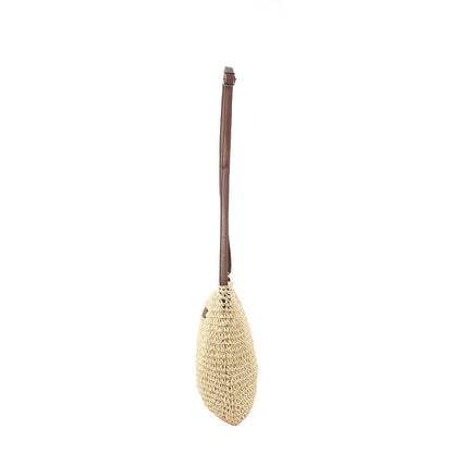 Schultertasche Aus Handgewebtem Naturmaterial mit Verstellbarem Trageriemen Brehn