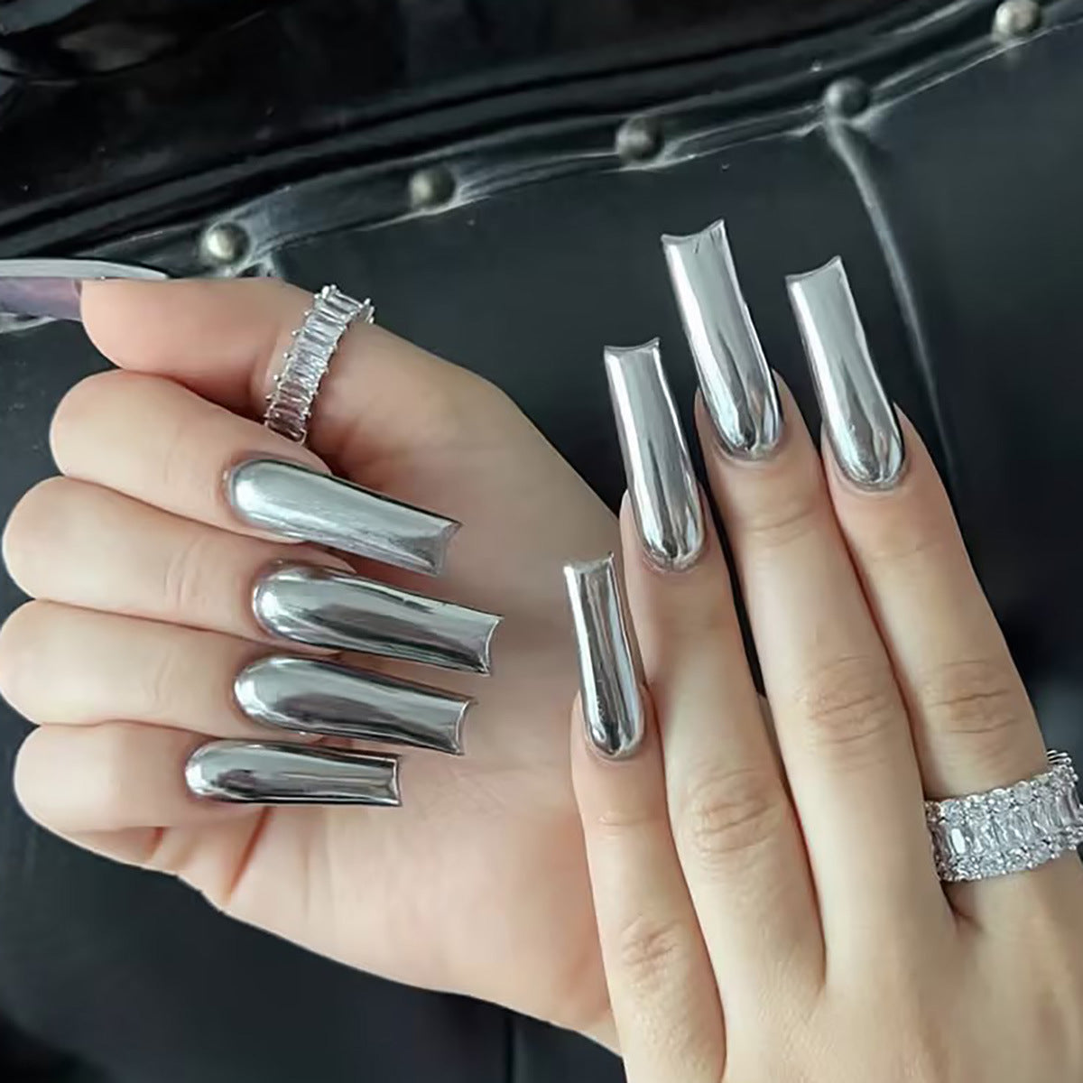 Metallic Finish Lange Press-On Nägel Brehn