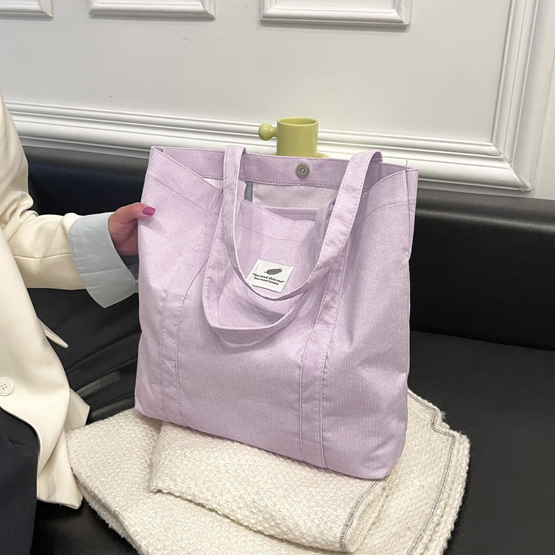Robuste Corduroy Tote Bag mit inneren Taschen