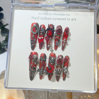 Gothic-inspiriertes 3D-Nagelkunst-Set