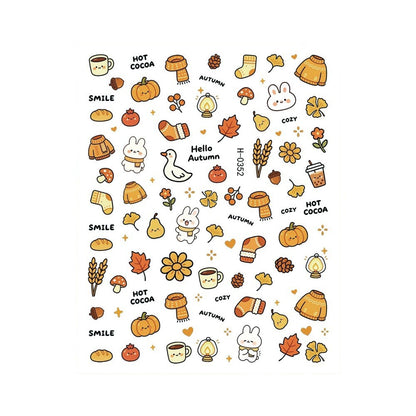 Herbst-Themen Nagelkunst Aufkleber Blatt