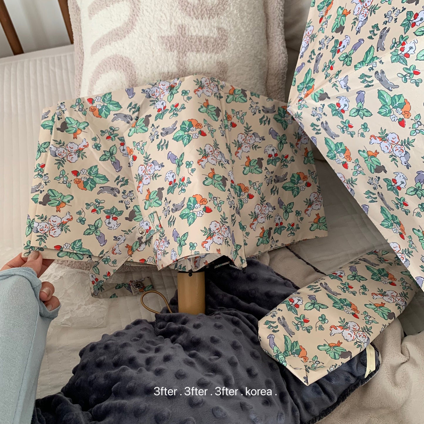 Damen Faltbarer Regenschirm mit floralem Vintage-Design Brehn