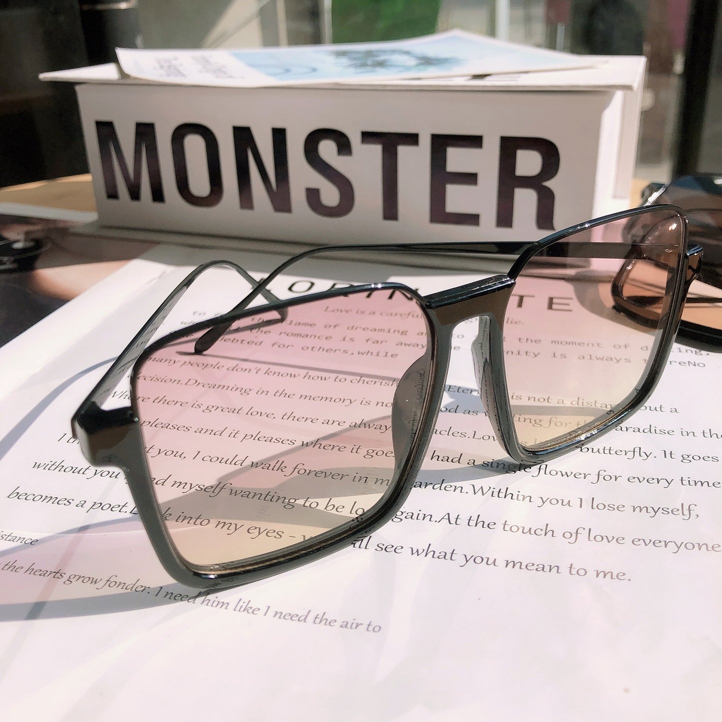 Oversized geometrische Rahmen Sonnenbrille Brehn
