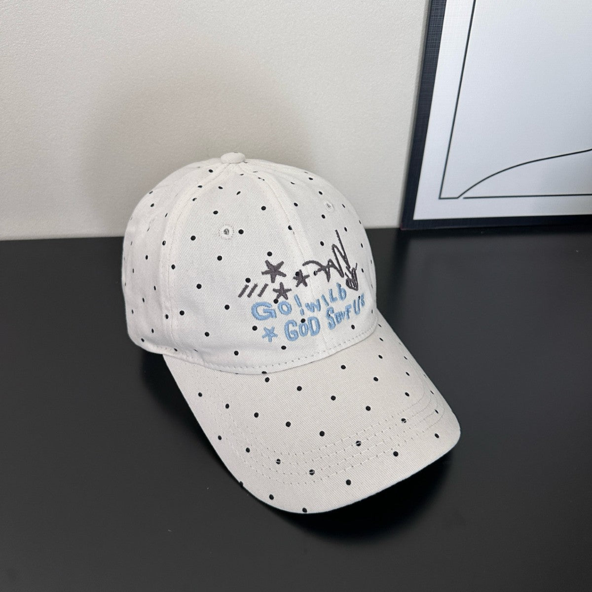 Damen Trendy gepunktete bestickte Baseballmütze Brehn