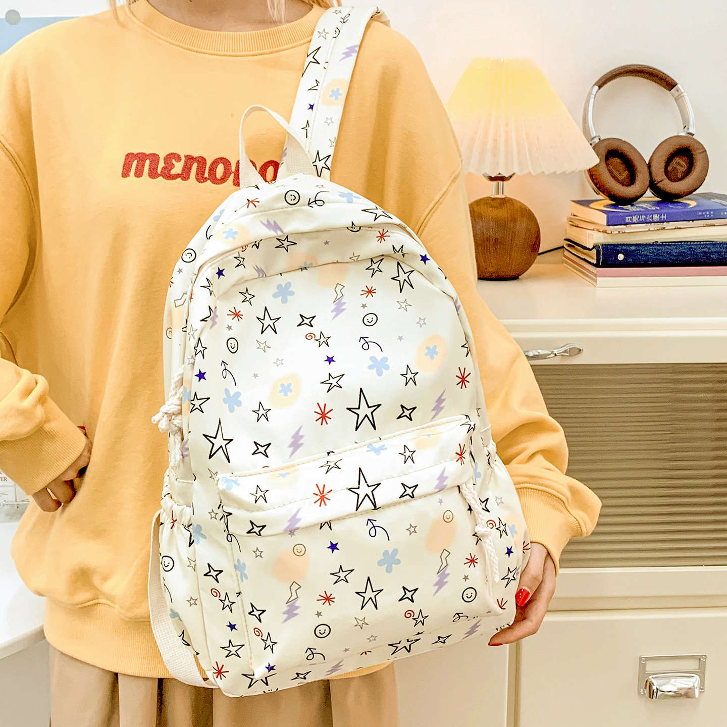 Stylische gemusterte Schulrucksack Brehn