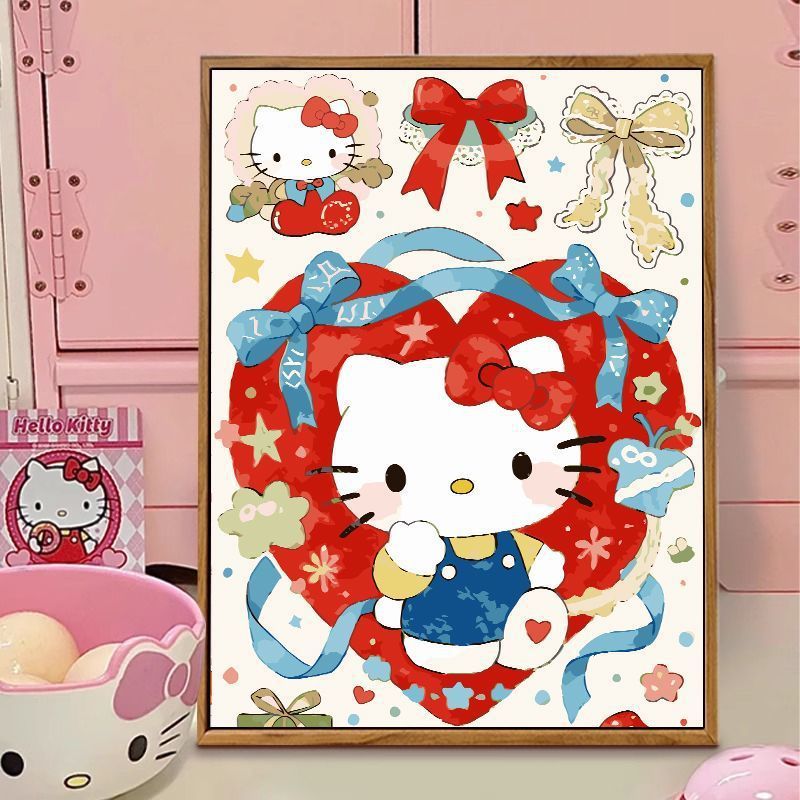 Hello Kitty-Themen Illustration Leinwand Kunst Brehn