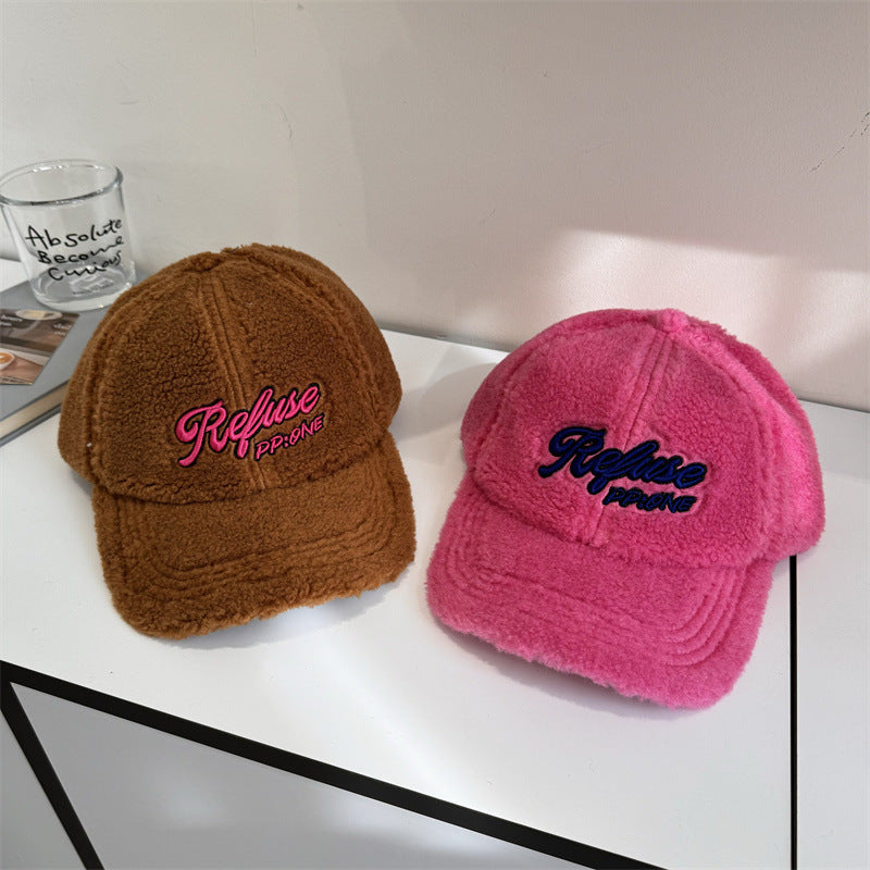 Damen Fuzzy Texturiertes Baseball Cap Brehn