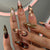 Elegante florale Acryl Press-On Nagel Set Brehn
