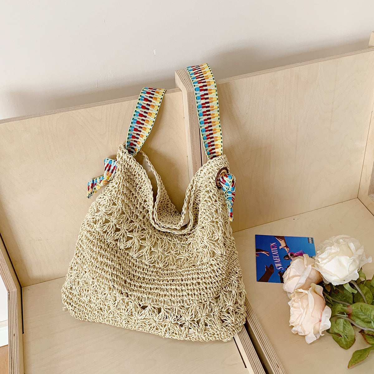 Handgefertigte Strohtasche