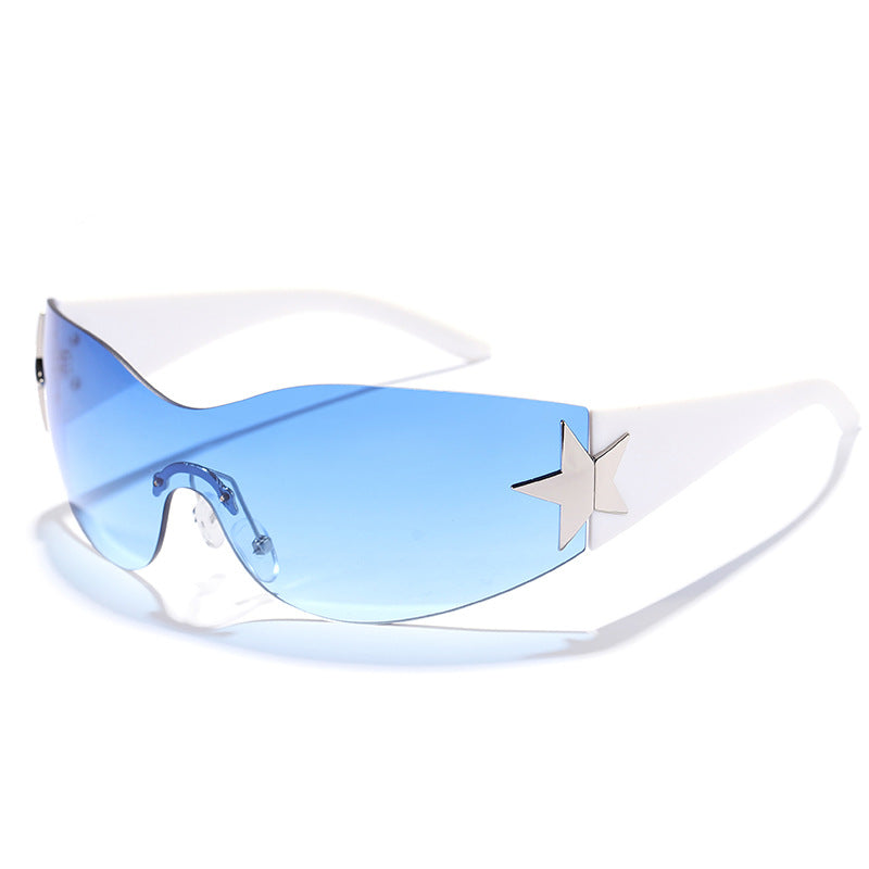 Damen futuristische Design-Sonnenbrille mit einzigartigen Akzenten Brehn