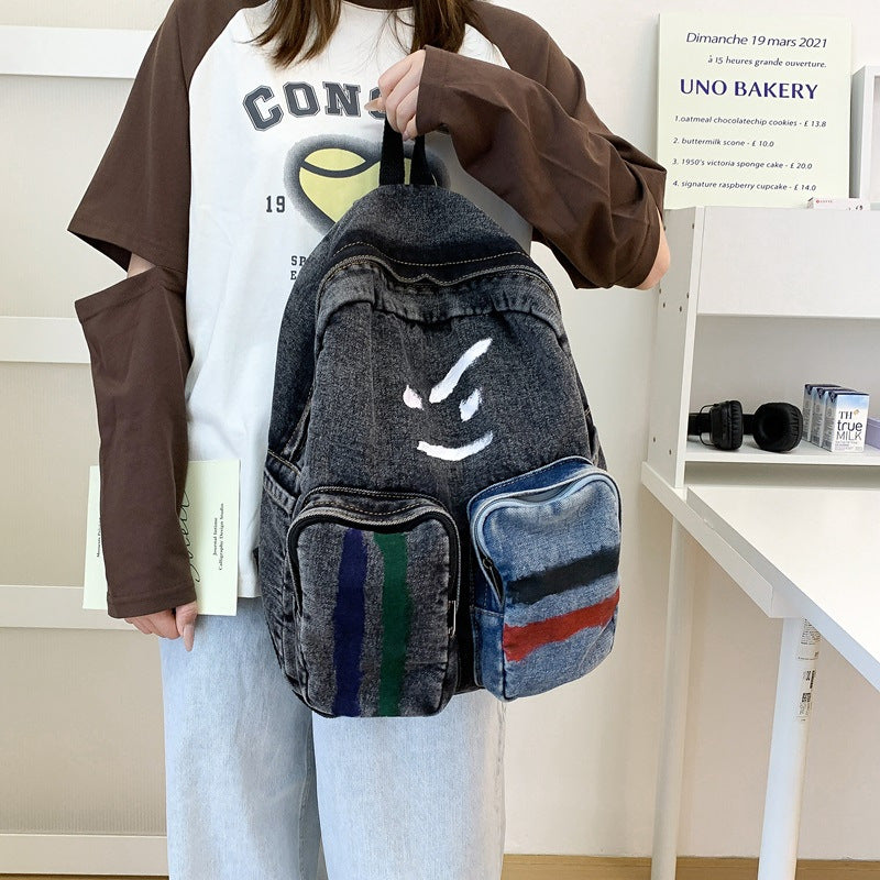 Künstlerischer Denim Rucksack Brehn