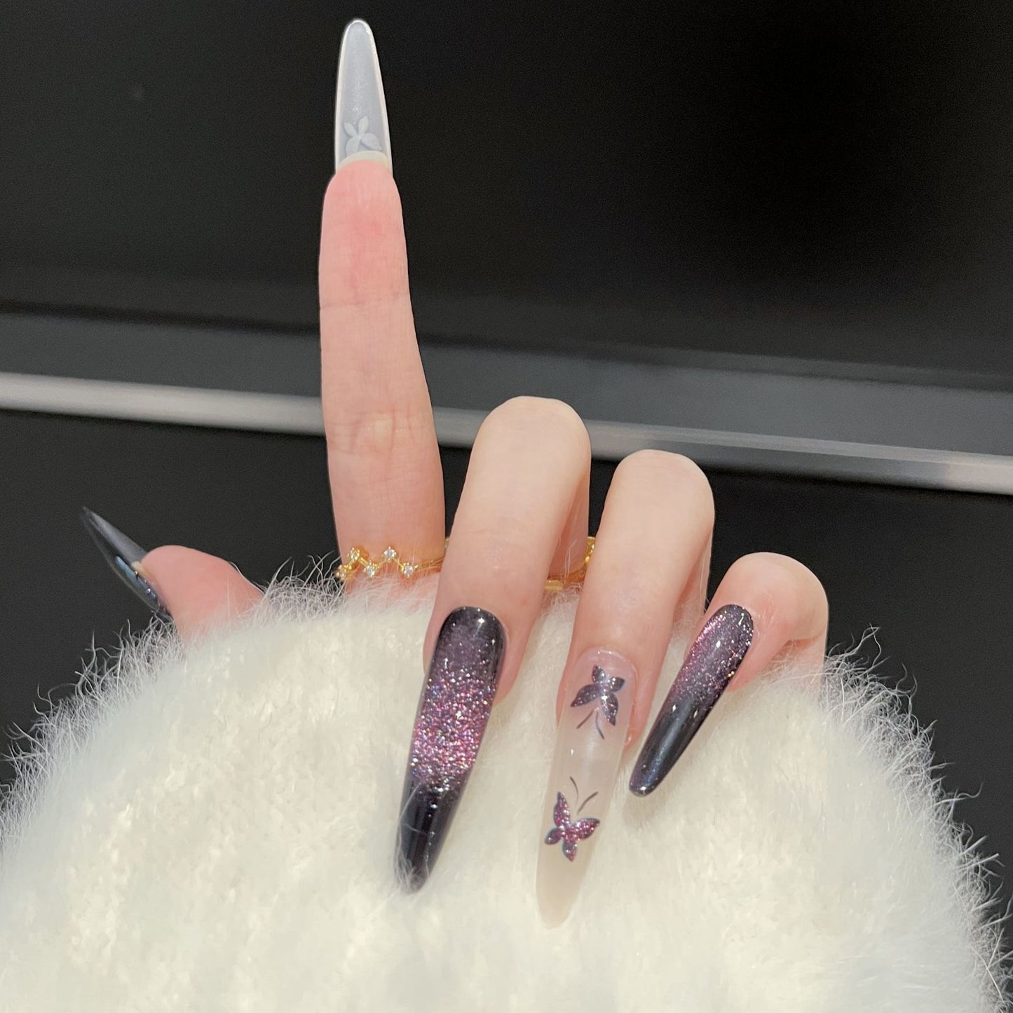 Künstlerisches Schmetterlings-verziertes Press-On Nail Art Set Brehn