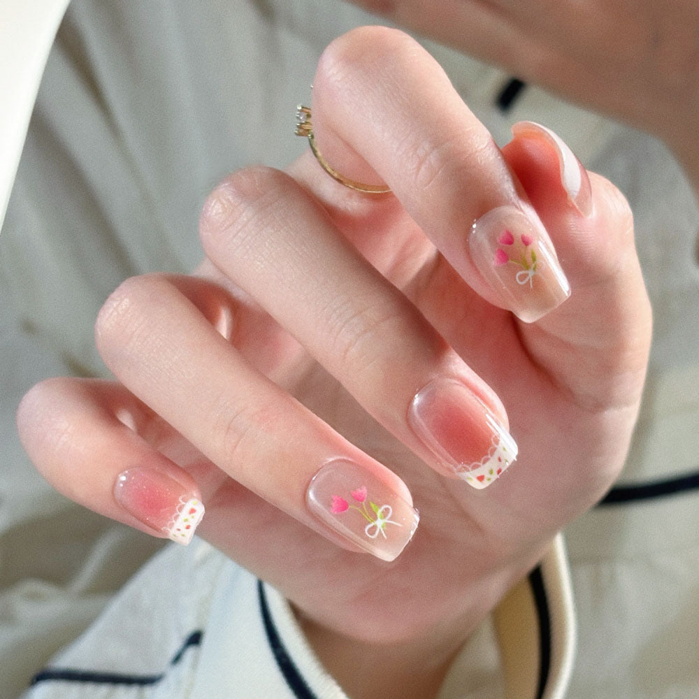 Niedliches Bären-Thema Press-On Nagelset Brehn