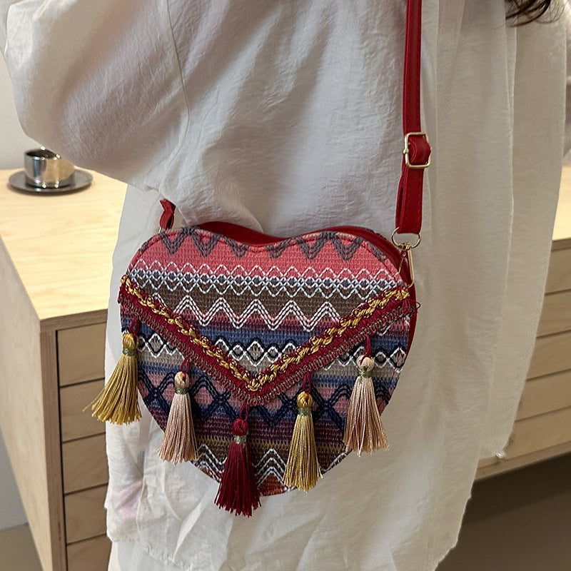 Bohemian Herzförmige Umhängetasche