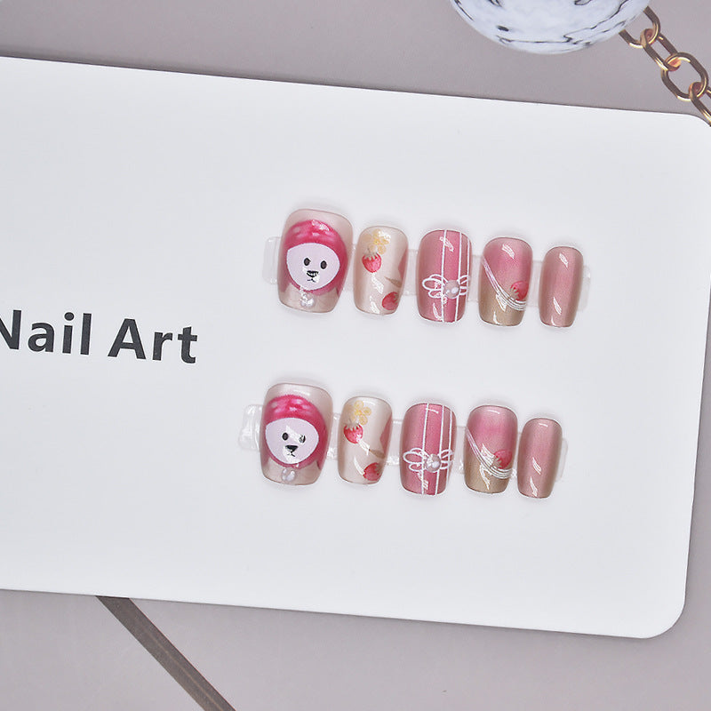 Künstlerische cartoonartige Press-On Nagelkunst Brehn