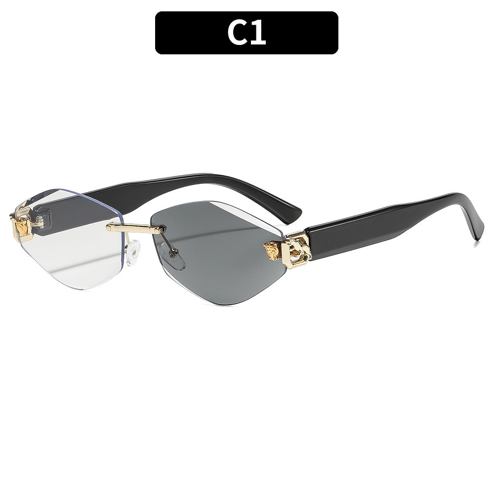 Elegante geometrische übergroße Sonnenbrille