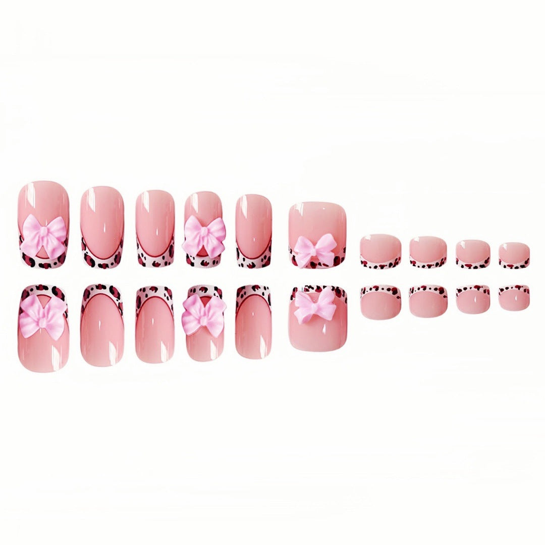 Dekoratives 3D Schleifen Press-On Nagelset Brehn
