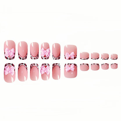Dekoratives 3D Schleifen Press-On Nagelset Brehn