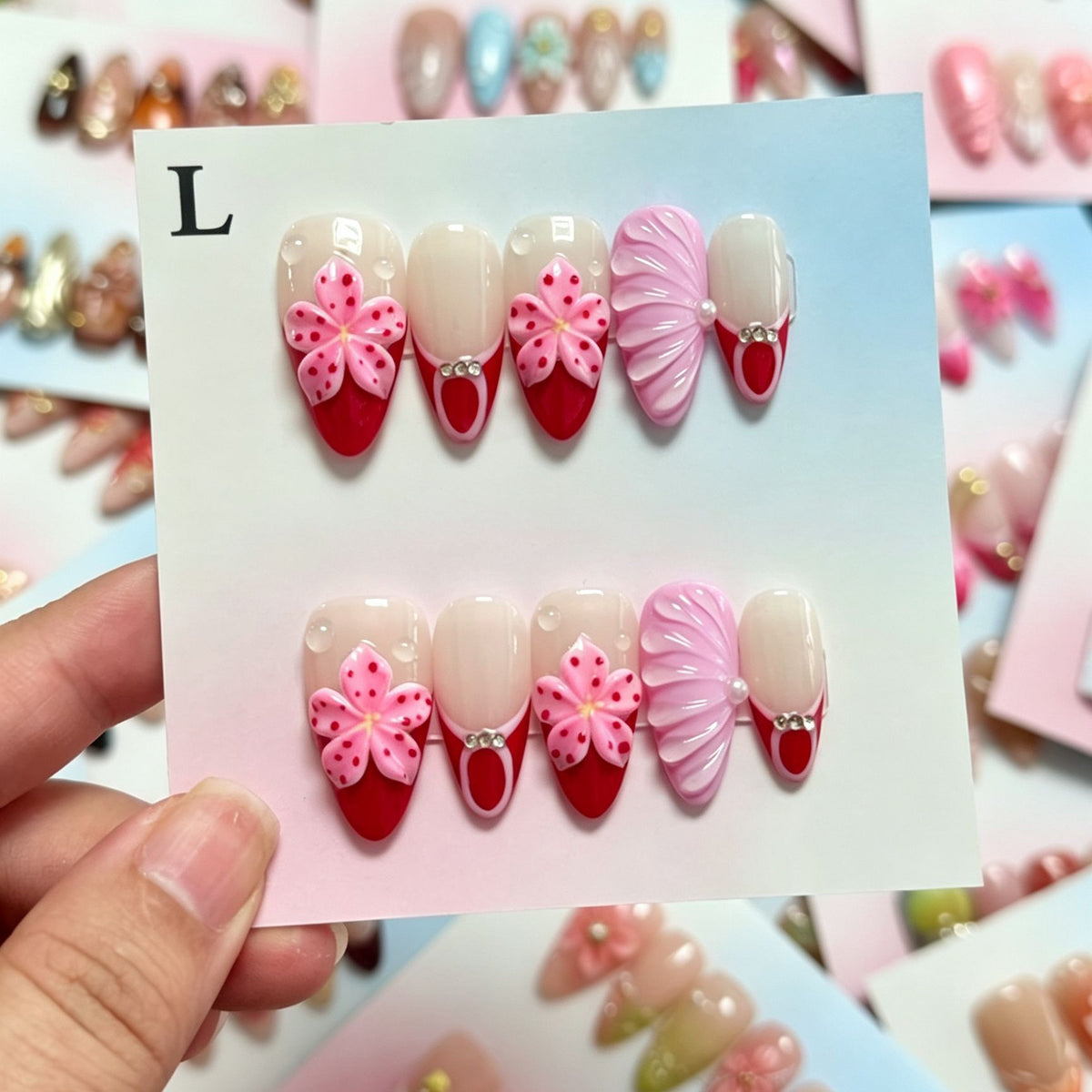 Dekoratives 3D Press-On Nail Art Set